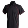 Murray Golf Piped Junior Polo Shirt - Black/Red