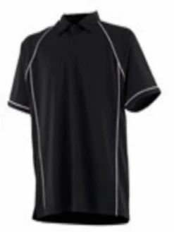 Murray Golf Piped Junior Polo Shirt - Black / White